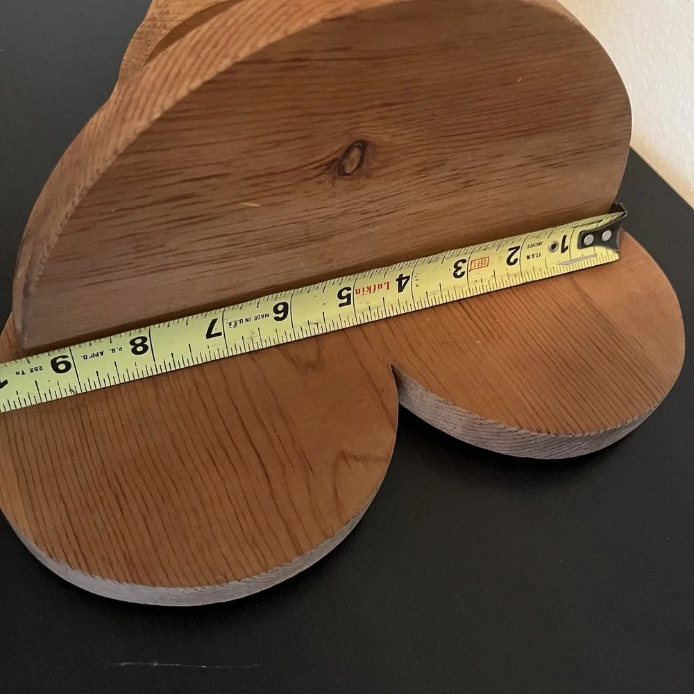 Vintage Country Cabin Hand Made Wooden Heart Shaped Wall Shelf Farmhouse Decor